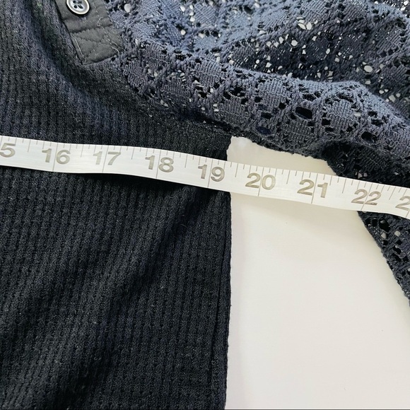 Free People sweetest thing thermal lace crochet bishop balloon sleeves - Picture 8 of 10